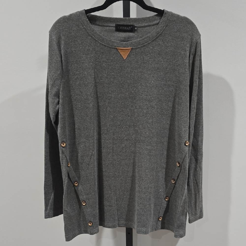 EUC Long Sleeve Top With Suede Elbows